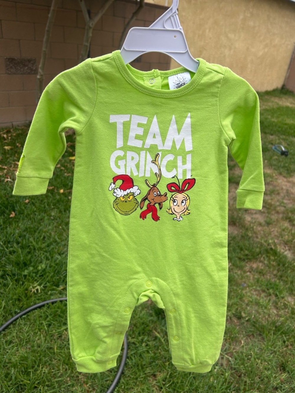 Dr. Seuss Team Grinch Lime Green One-Piece Footie